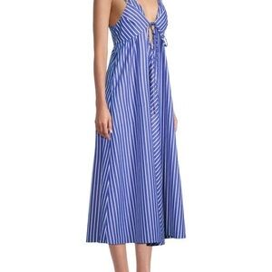 Rebecca Taylor Blue and White Striped Maxi Dress